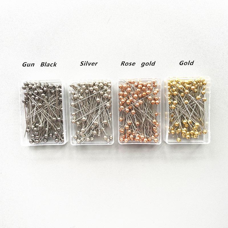 LUMAYA LUMAYA1066 100pcs/box Stainless Steel Pearl Breast Needle Scarf Button