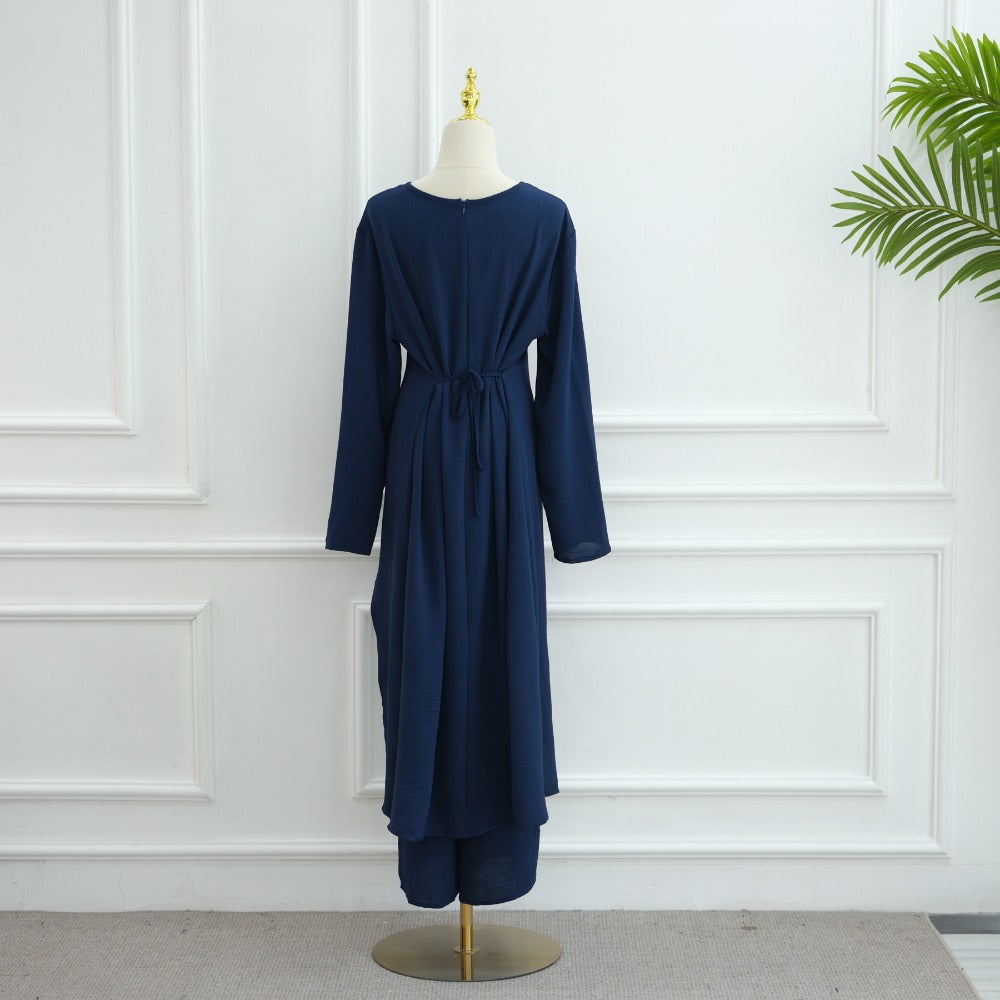 LM6605 Stylish asymmetrical two-piece set (with optional headscarf)