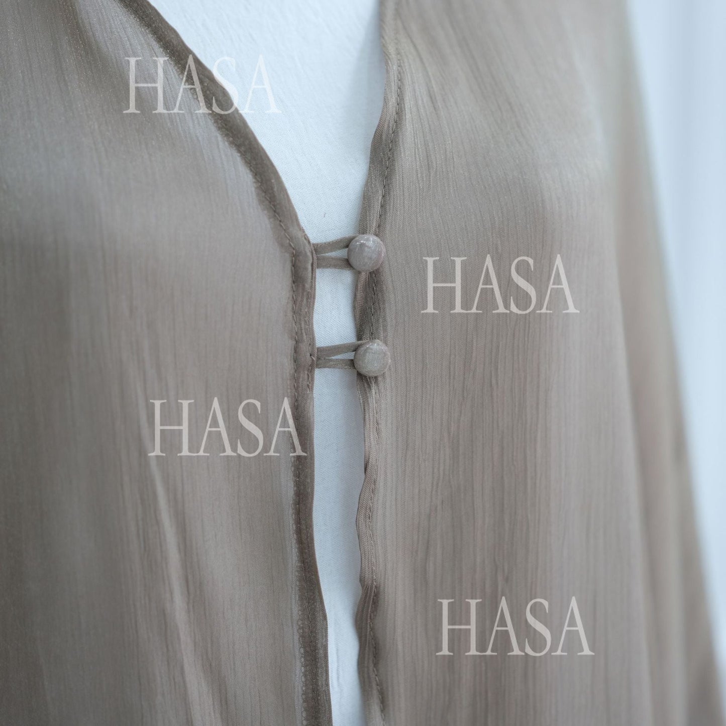 LUMAYA6534 Elegant Island Wrinkle Texture Solid Color Cardigan Robe