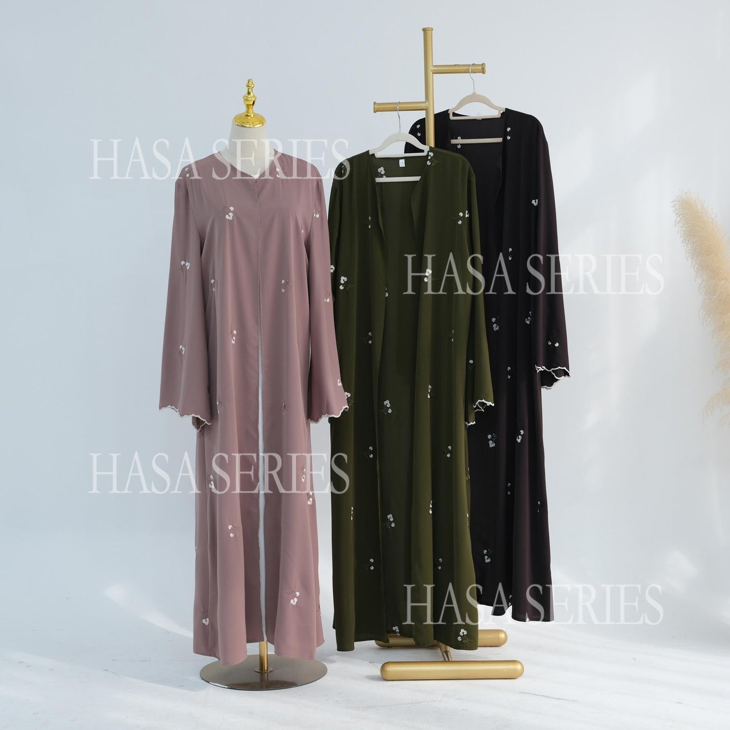 LUMAYASASERIES LUMAYA6682 Embroidered Floral Pattern Long Cardigan
