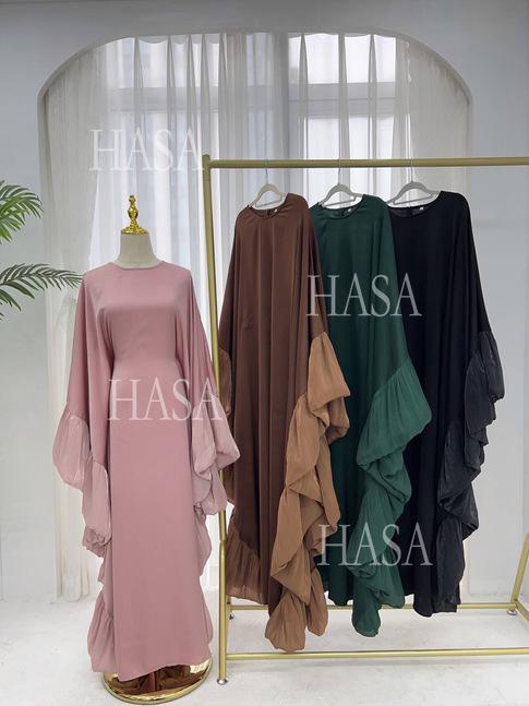 LUMAYA6473 Elegant and Graceful Heavy Stitching Lace Sleeve Robe