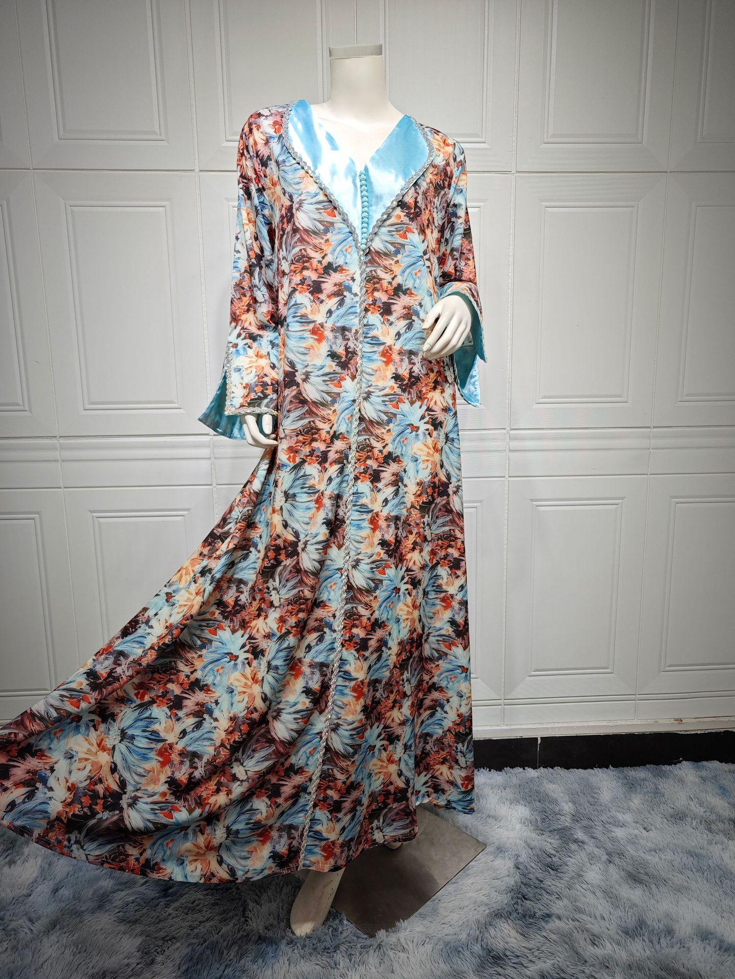 LUMAYA LUMAYA1070 Fashionable Printed Diamond Set Robe