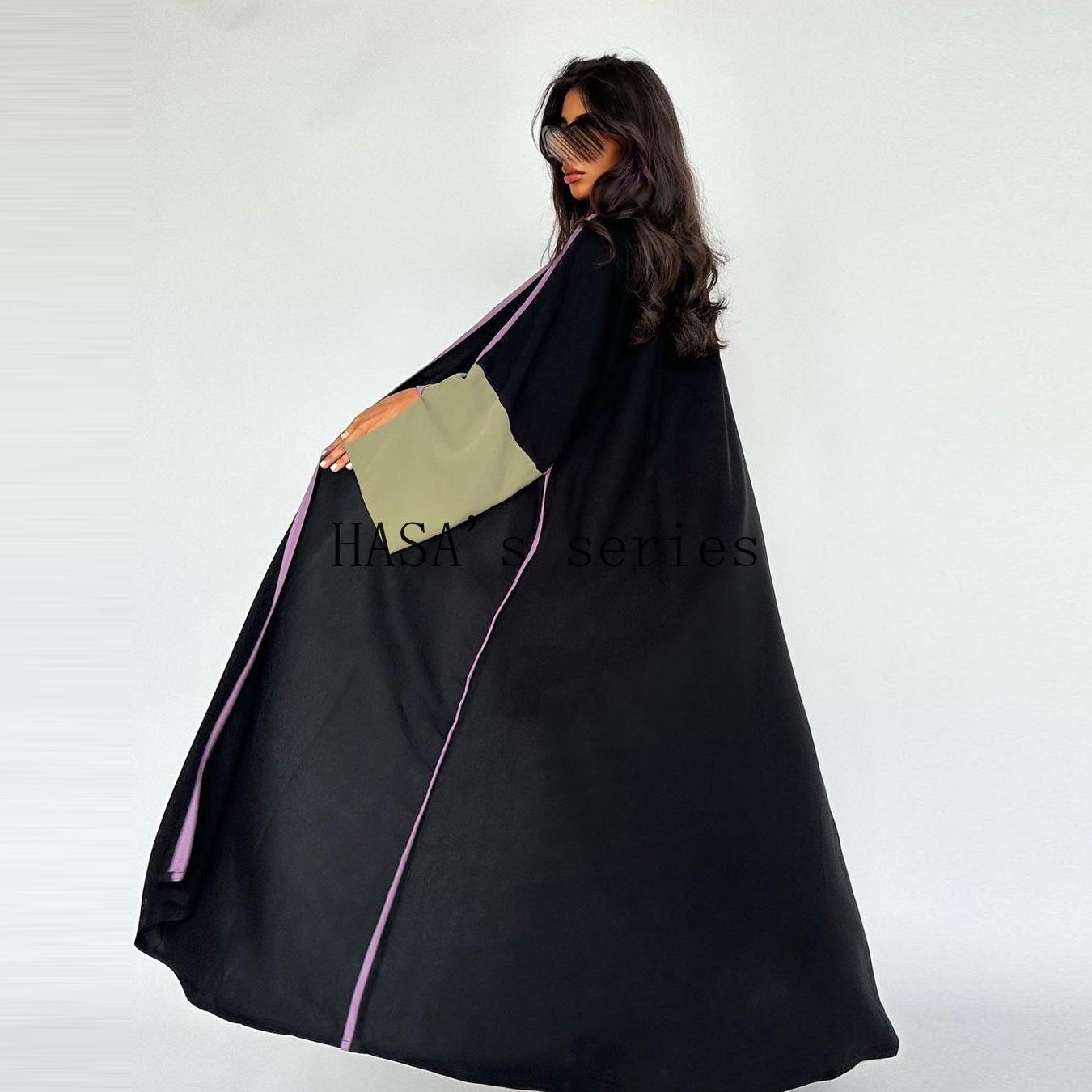 LUMAYA5089 Color-blocked Patchwork Long-sleeved Dress, A Stylish and Elegant Long Design.