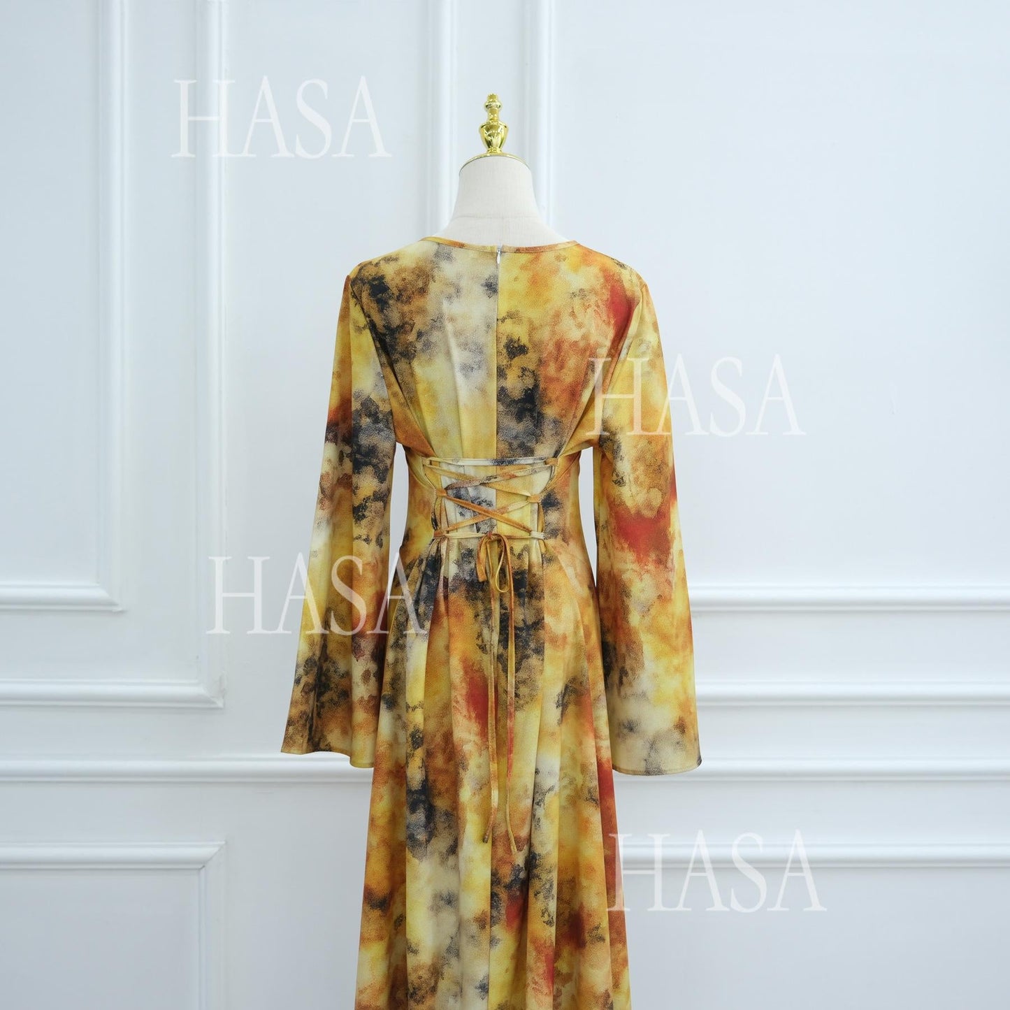 LUMAYA6550 Elegant Printed Abaya with Long Sleeves