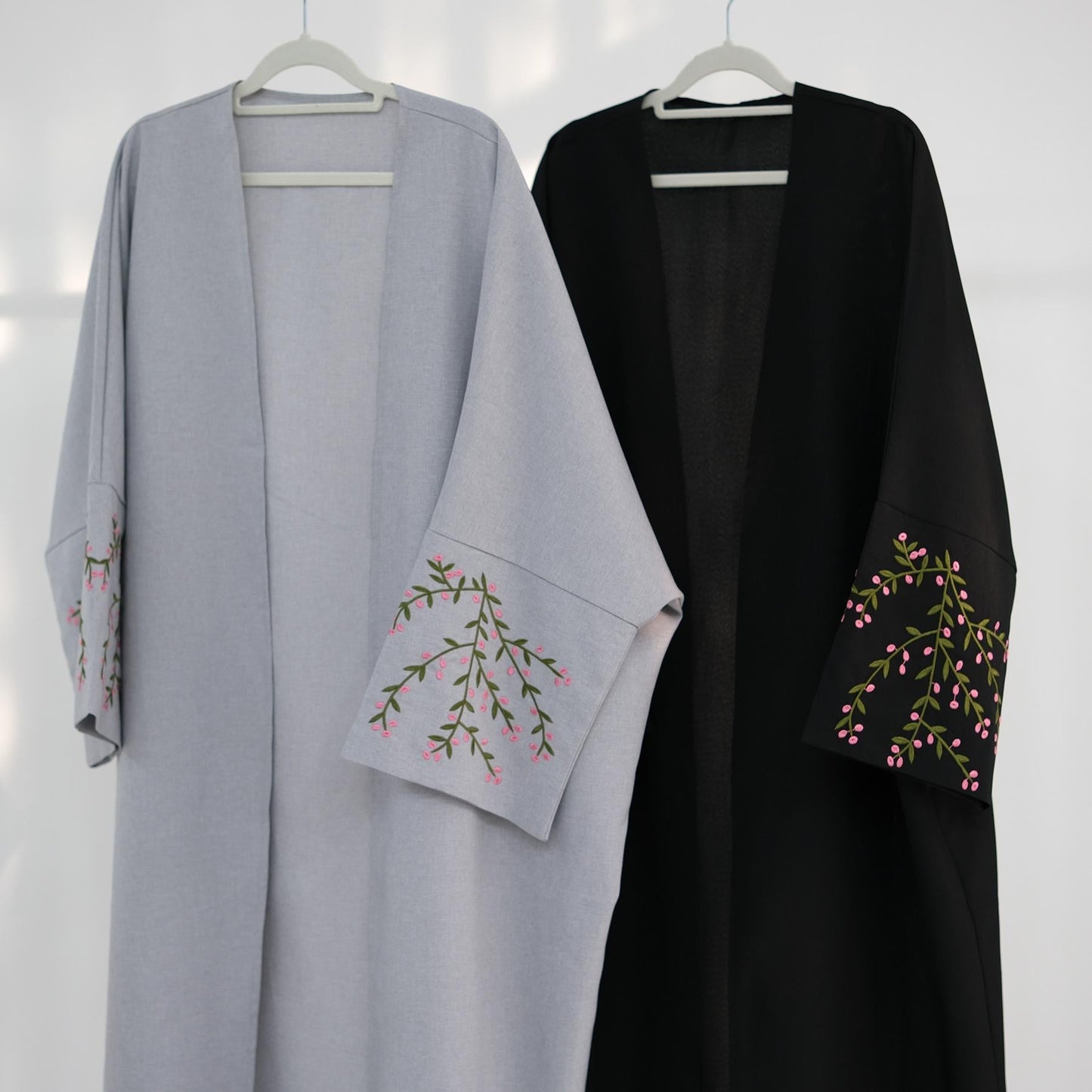 LUMAYA LUMAYA1046 Flower Embroidery Elegant Cardigan Robe