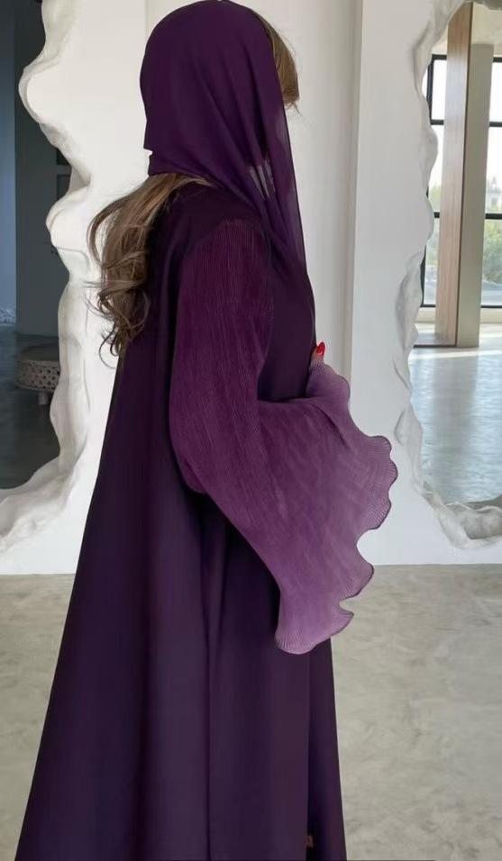 LUMAYASASERIES LUMAYA6721 Olive Ombre  Green Abaya with Gradient Cuffs