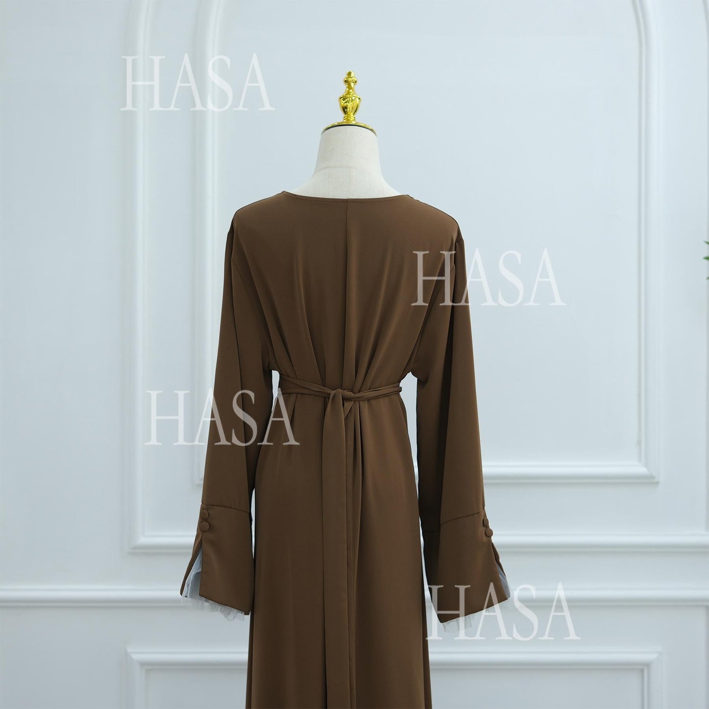 LUMAYASA's series LUMAYA6507 Simple style spliced lace robe dress (headscarf not included)