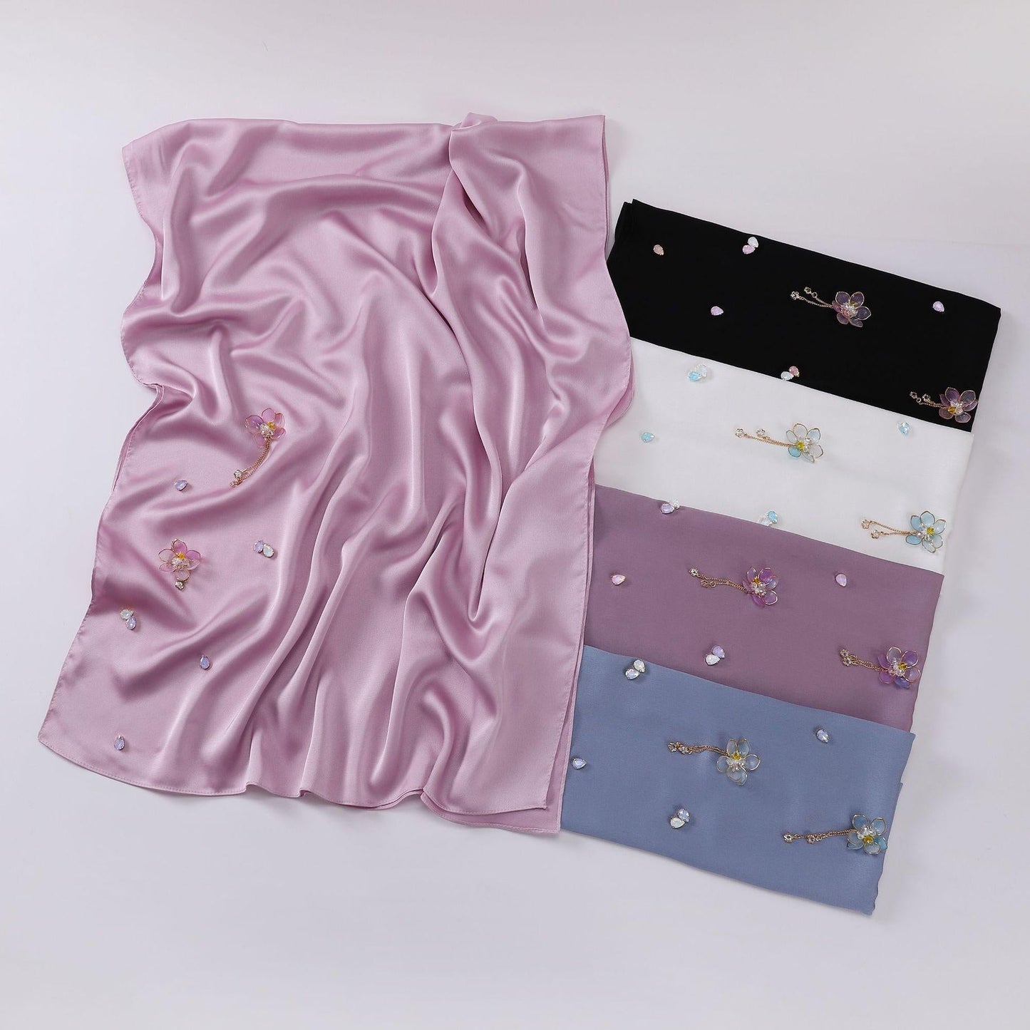 LUMAYA LM1115 Chiffon LMndsewn Flower Headband Hijab