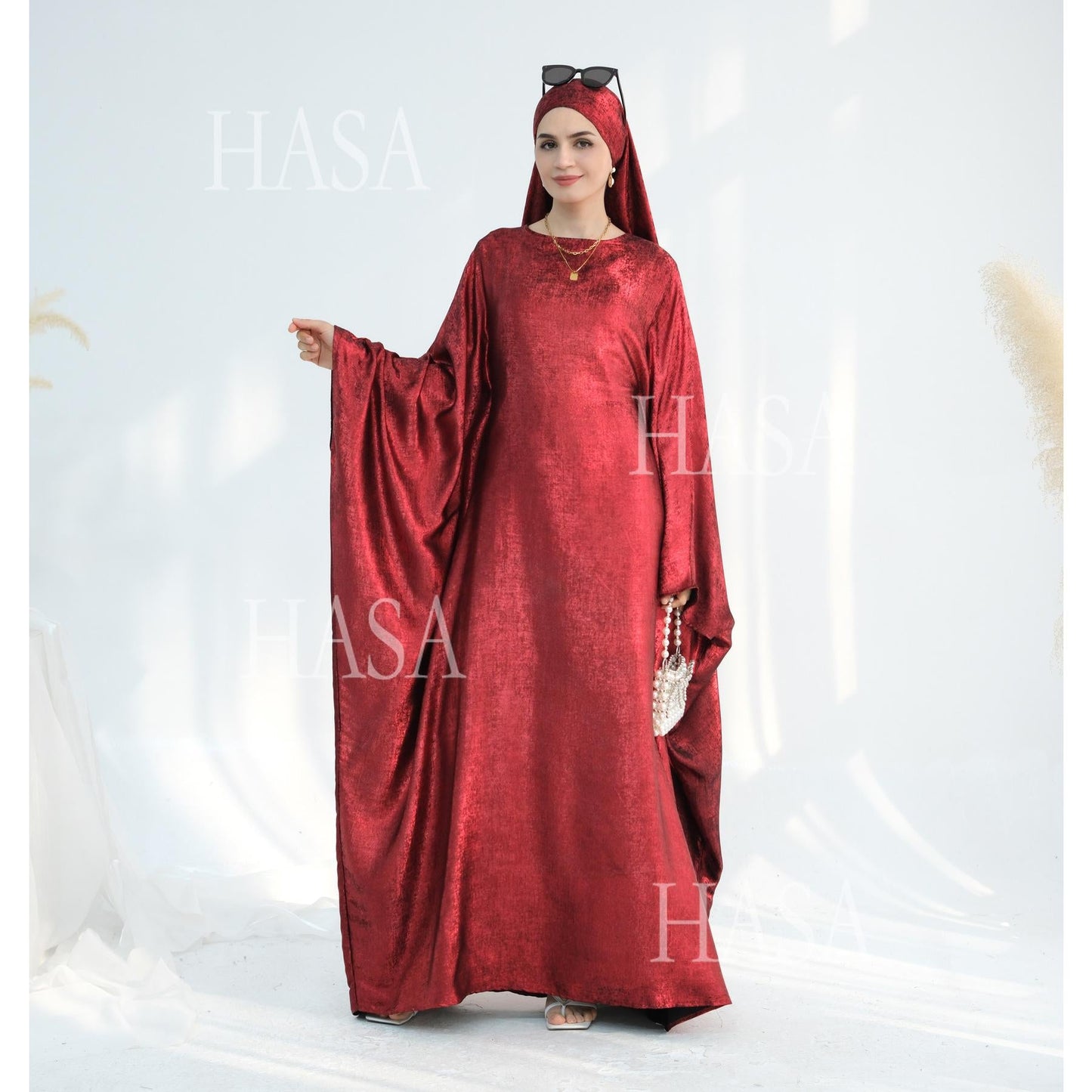 LUMAYA5879 Light-sensing Two-piece Dress | with Headscarf Design, The Overall Matching Is More Worry-free