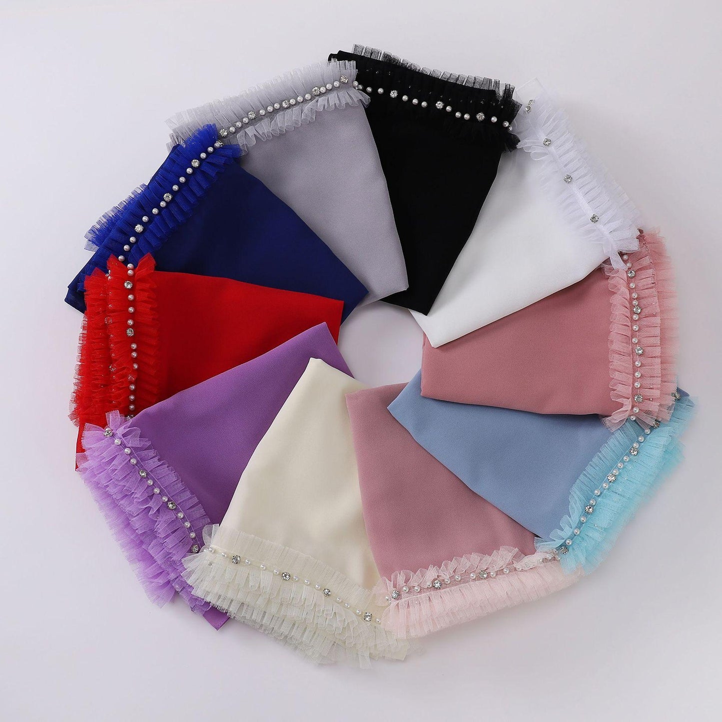 LUMAYA LM1118 Pearl Chiffon Lace Headscarf