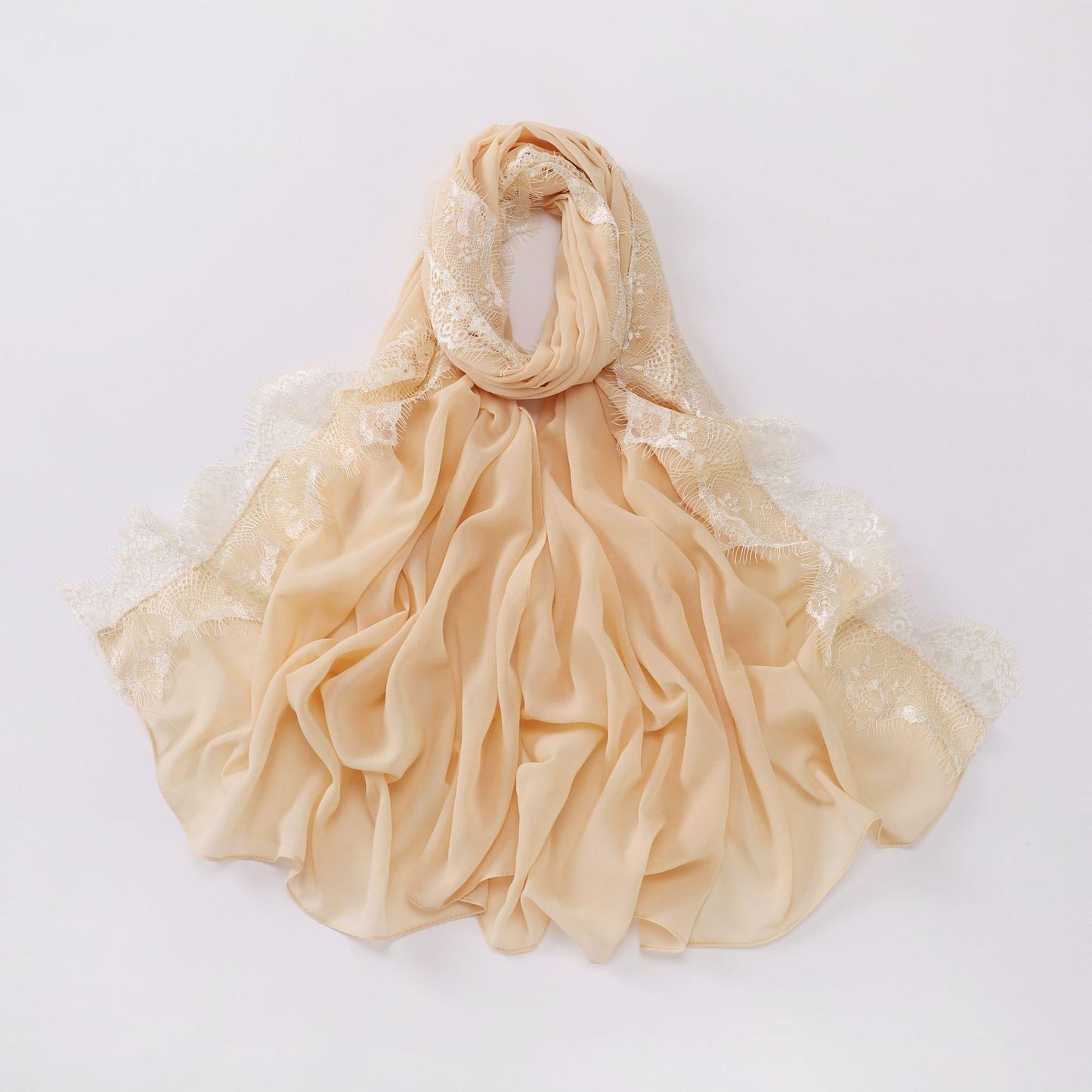 LUMAYA LM1119 Chiffon Lace Edge Headband Hijab