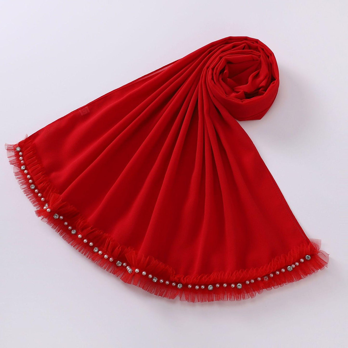 LUMAYA LM1118 Pearl Chiffon Lace Headscarf