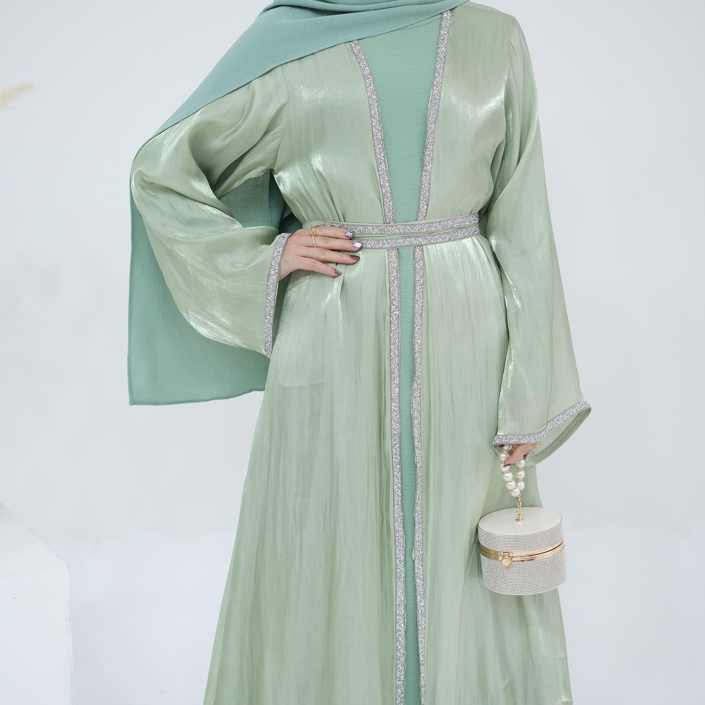 LUMAYA LM1185 3pcs Set Cardigan+Inner Dress+Hijab