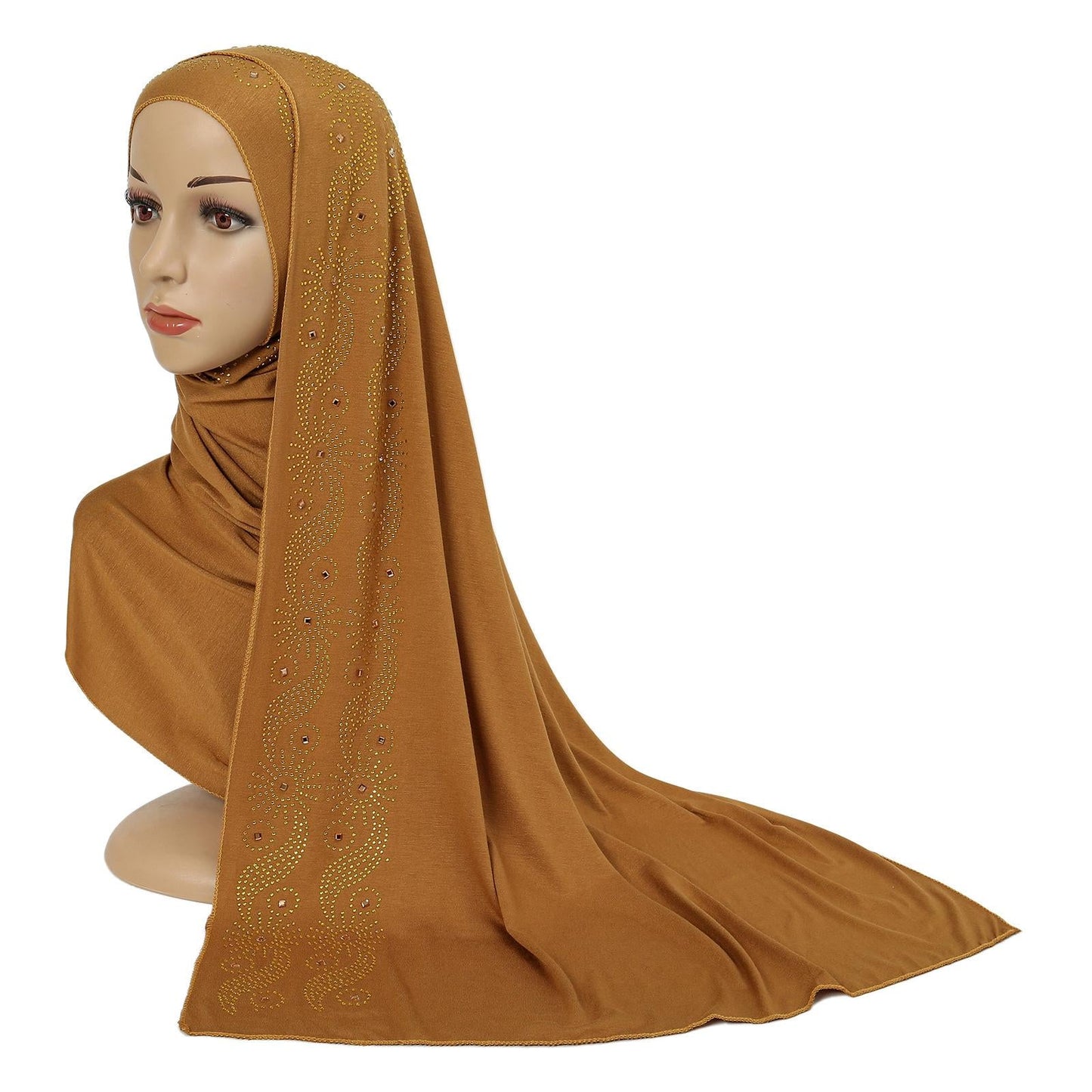 LUMAYA LM1145 Solid Color Rhinestone Headscarf