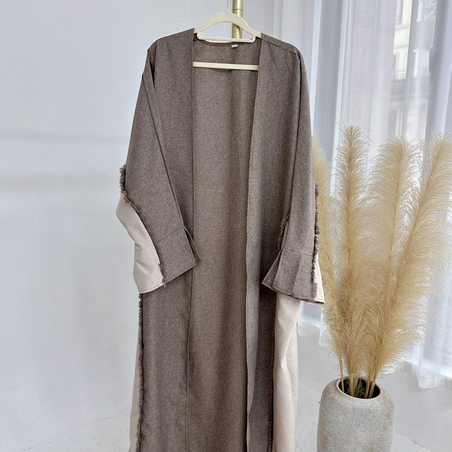 LM5606 Stylish Patchwork Robe - Cardigan and Dress Style