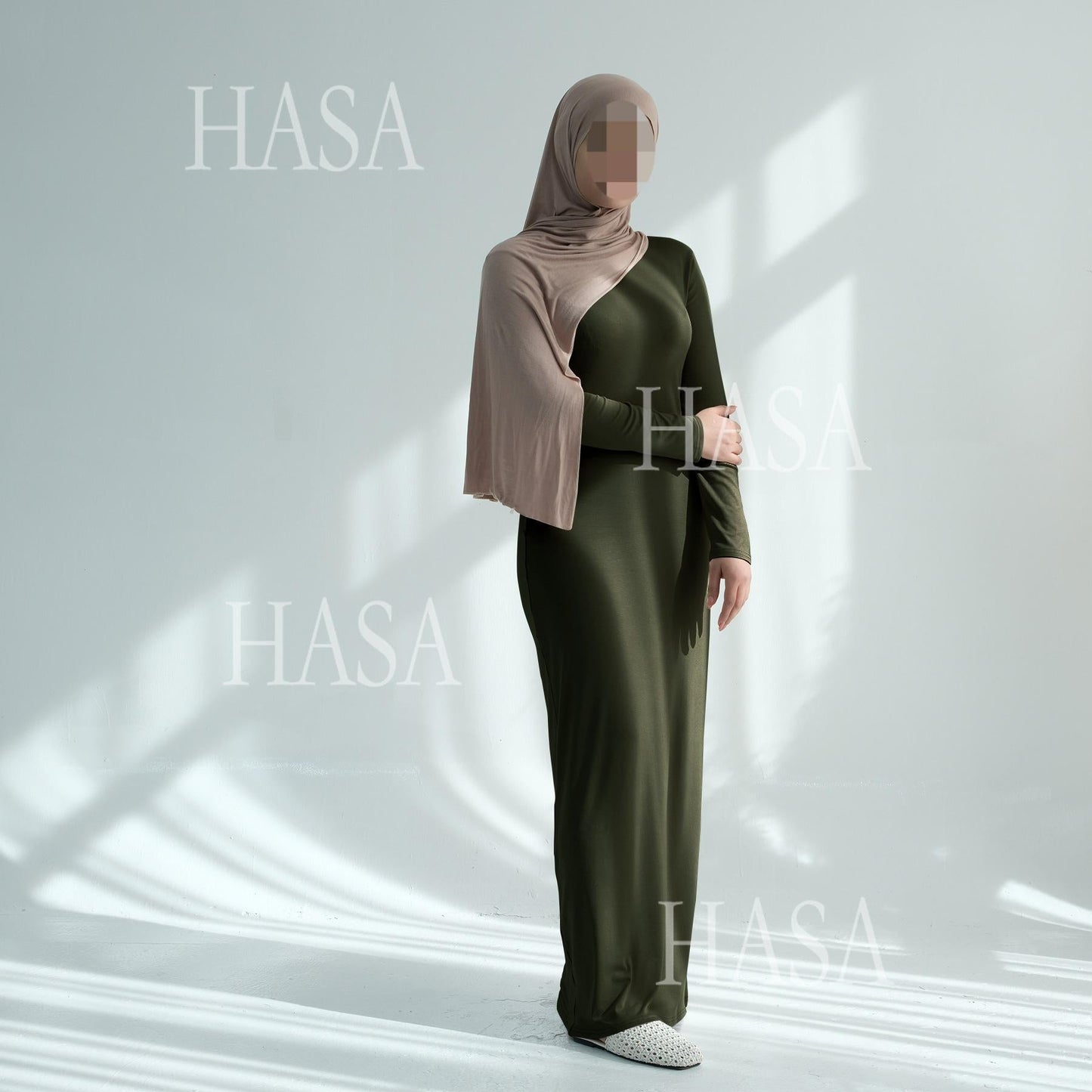 LUMAYA6565 Basic Solid Color Modal Cotton Long Dress