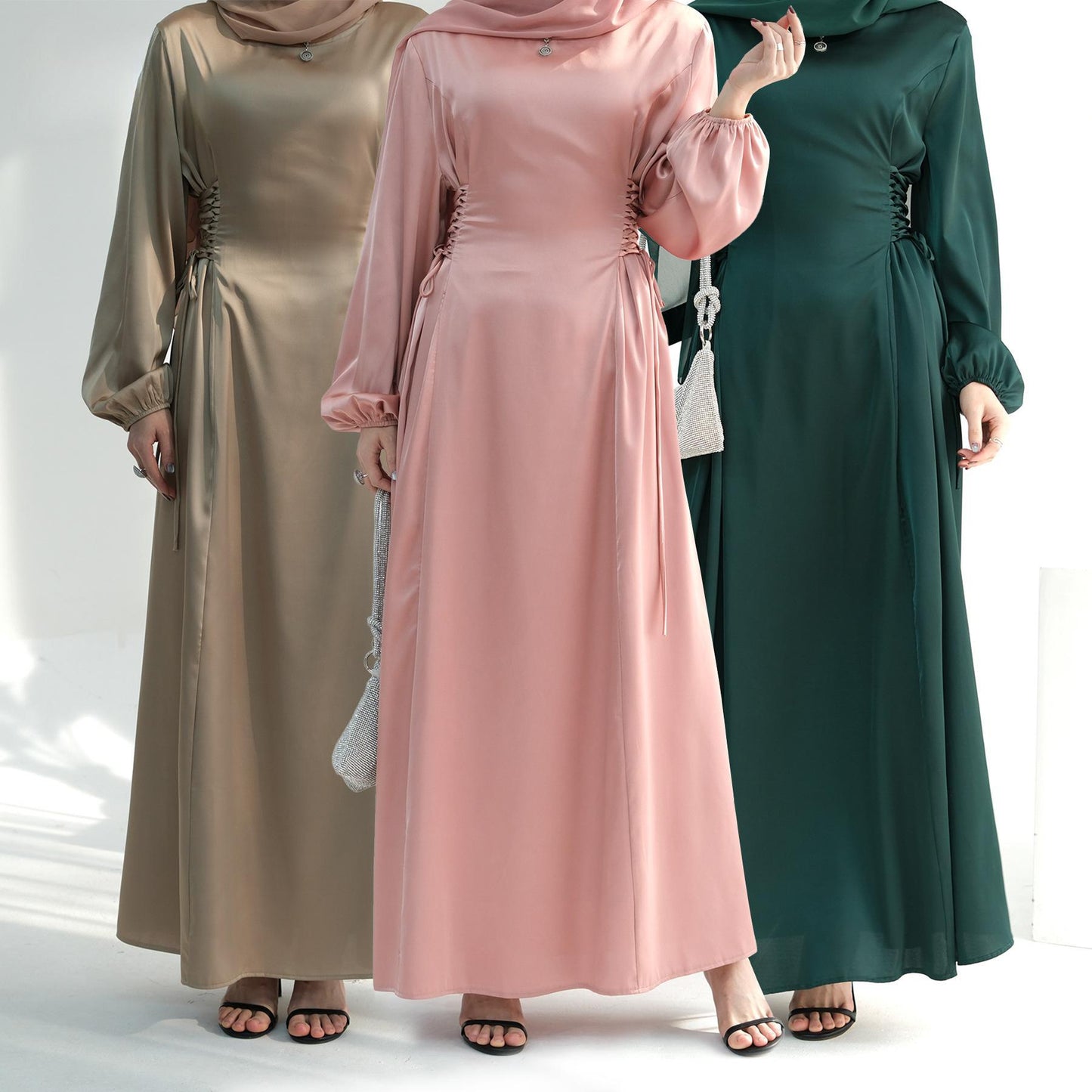 LUMAYA LUMAYA0991 Solid Color High-necked Slim Elegant Dress