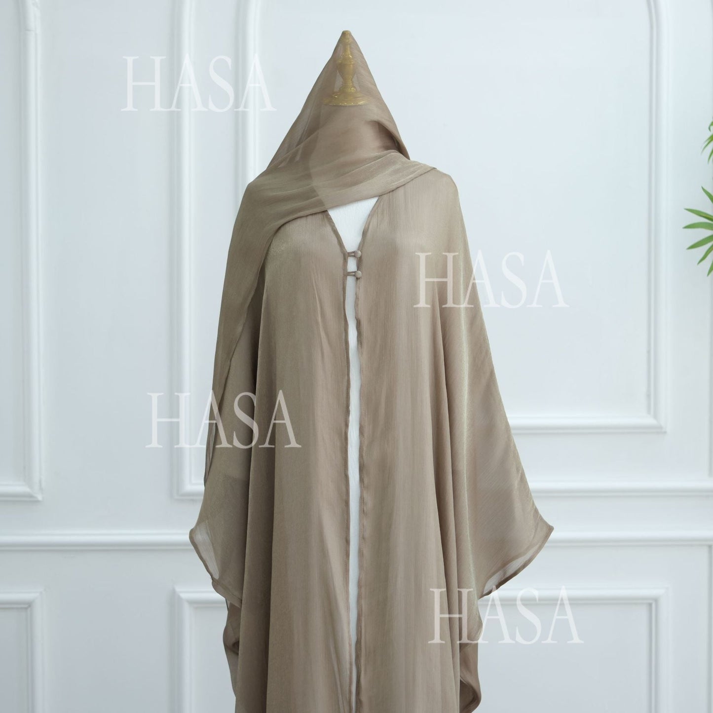 LUMAYA6534 Elegant Island Wrinkle Texture Solid Color Cardigan Robe