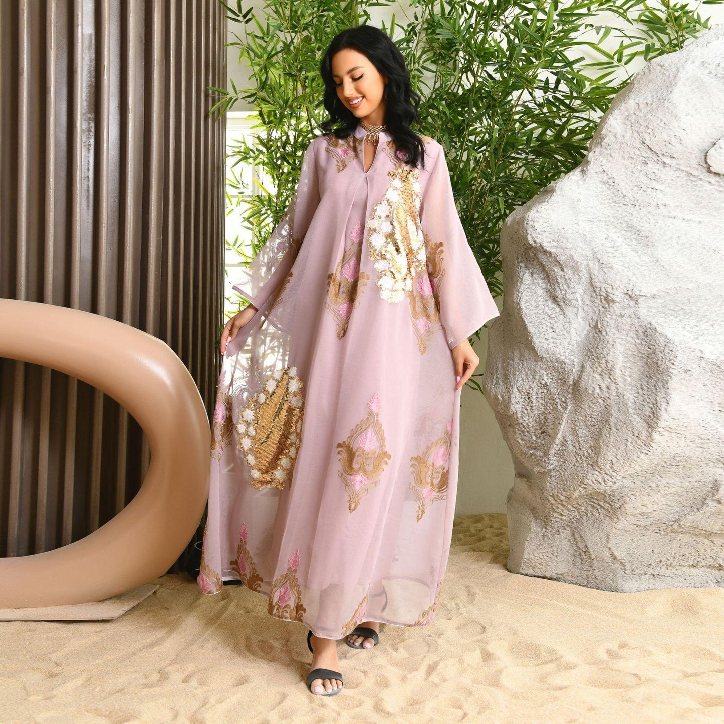 LUMAYA LUMAYA0443 Muslim Embroidered Dress