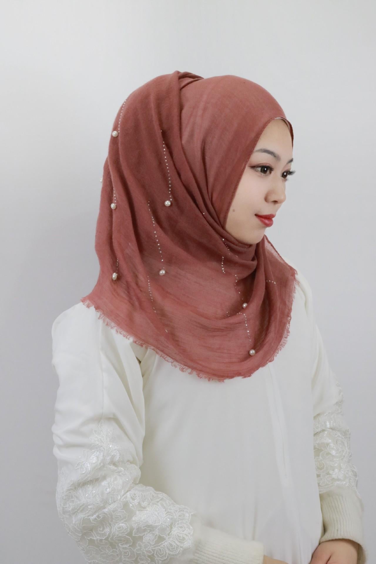 LUMAYA LM1106 Solid Color Scarf Long Beaded SLMwl Headband