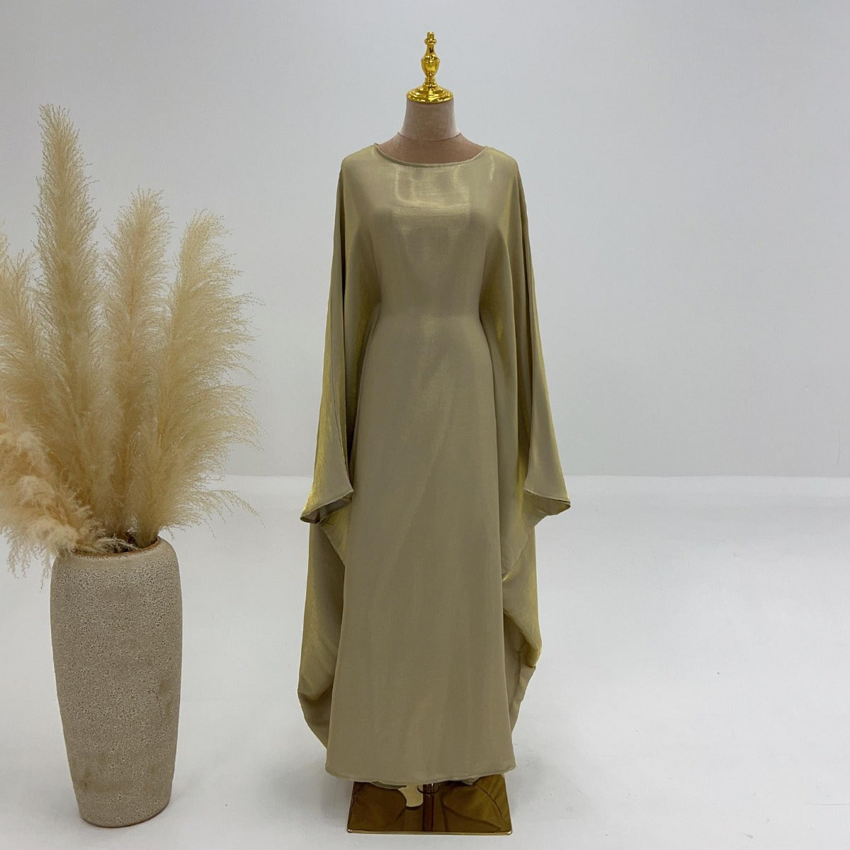 LM1348 Elegant Kaftan in Gold Cotton – 20 Vibrant Colors Available