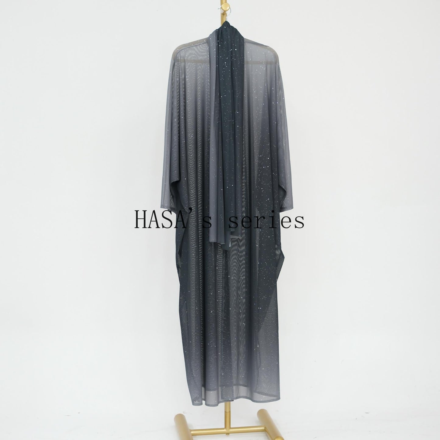 LUMAYA4839 Gradient Sequined Long Cardigan