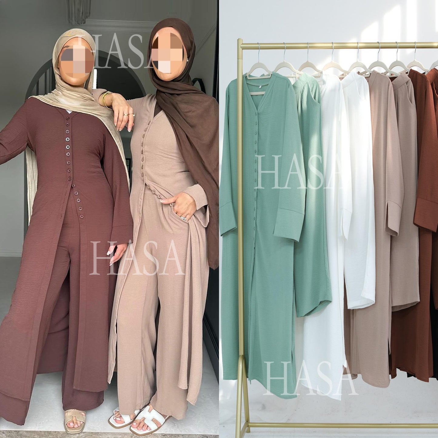 LMSA LM5869 Summer Cool Two-piece Suit-multi-color Button Design