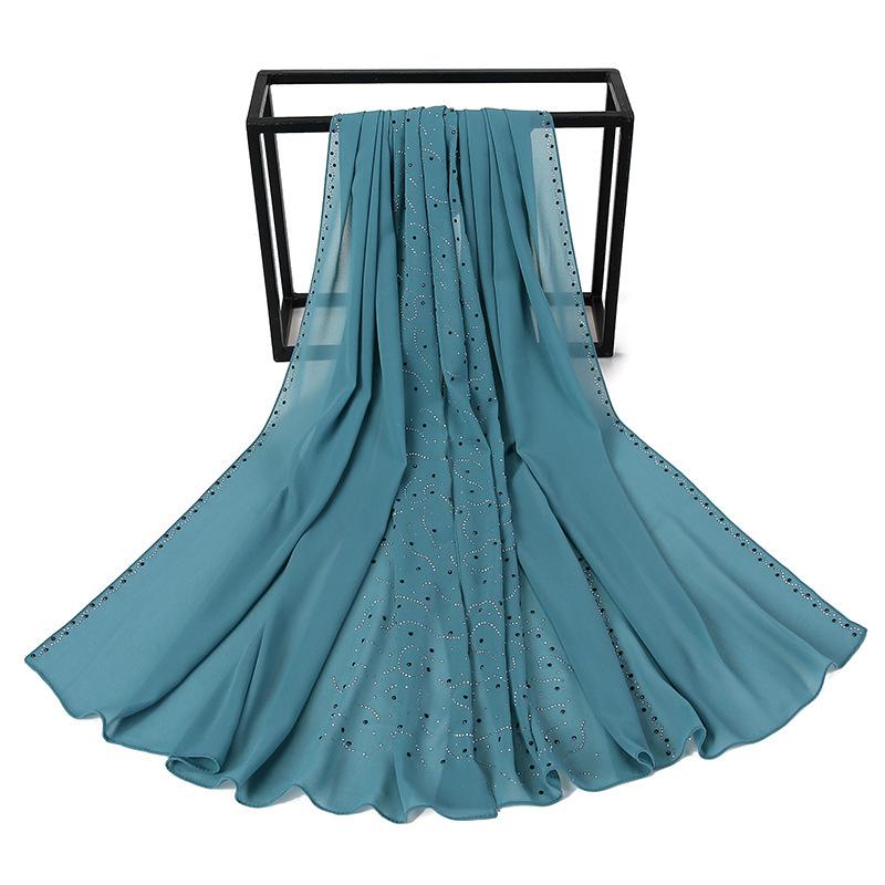 LUMAYA LM1127 Pearl Chiffon Rhinestone Headscarf