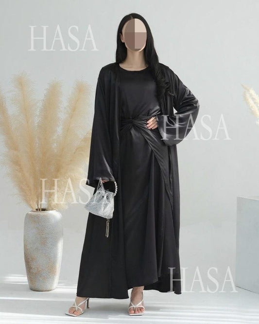 LM6581 Solid color three-piece women's long skirt suit