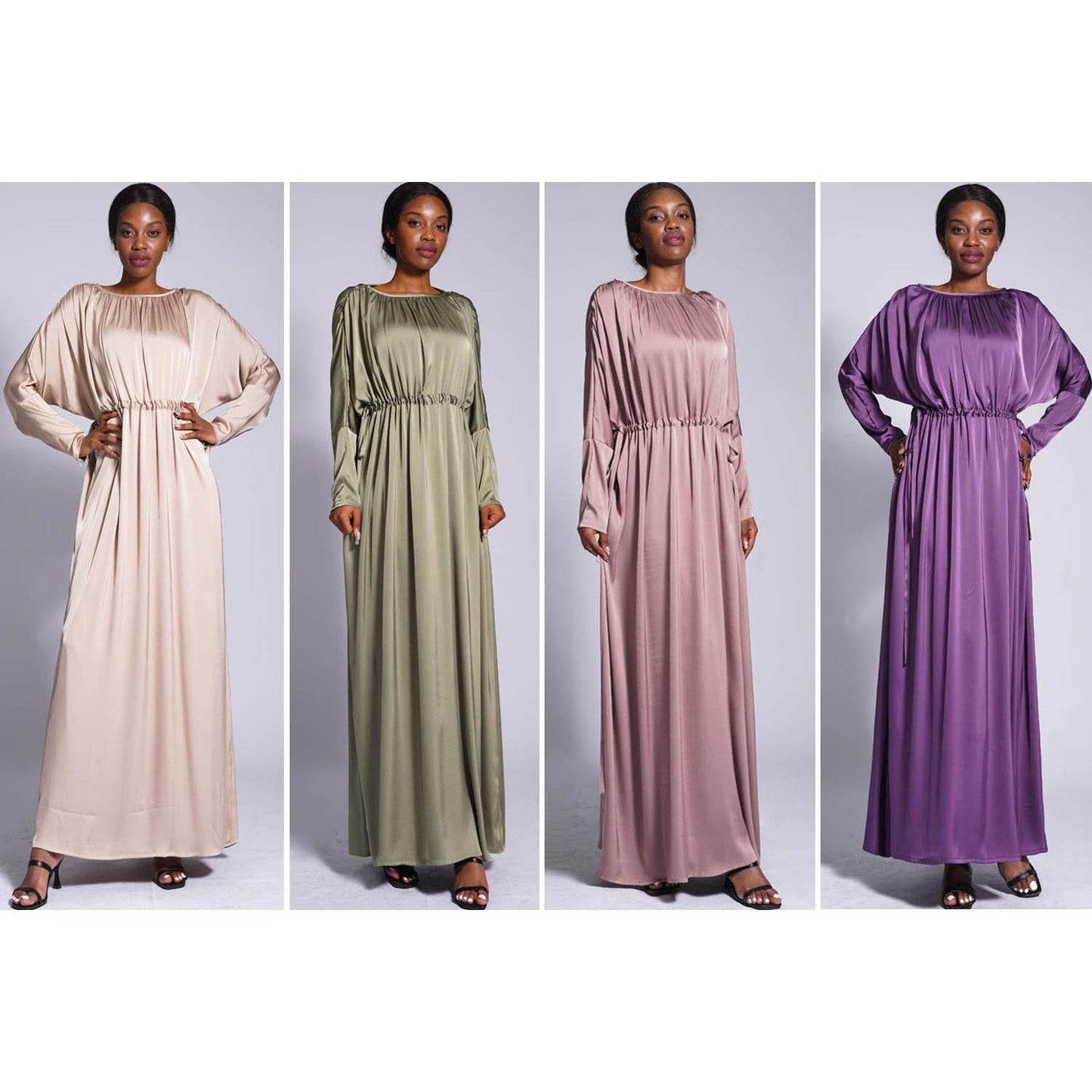 LUMAYA LUMAYA0435 Temperament Solid Color Raglan Dress