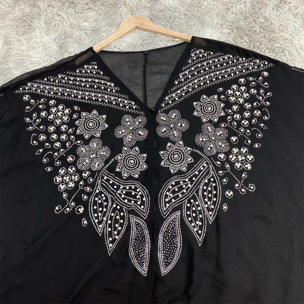 LUMAYA LUMAYA1085 Muslim Rhinestone Cardigan Dress