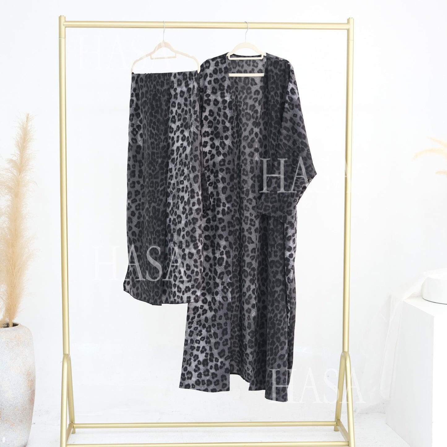 LM6576 Women's Printed Cardigan Abaya (with Optional Matching Headscarf)