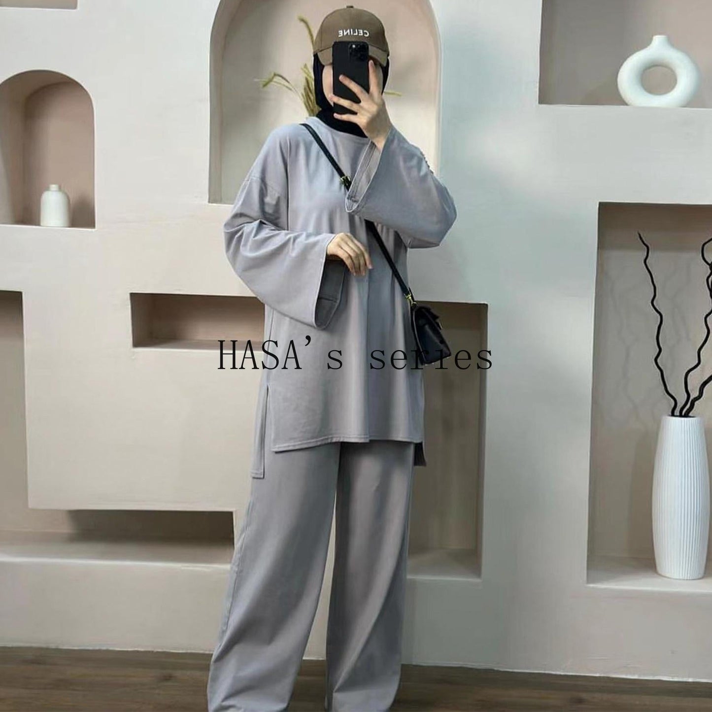 LUMAYA5488 Fashionable and Comfortable Loose Two-piece Suit - Simple Solid Color Design two  piece co  ords