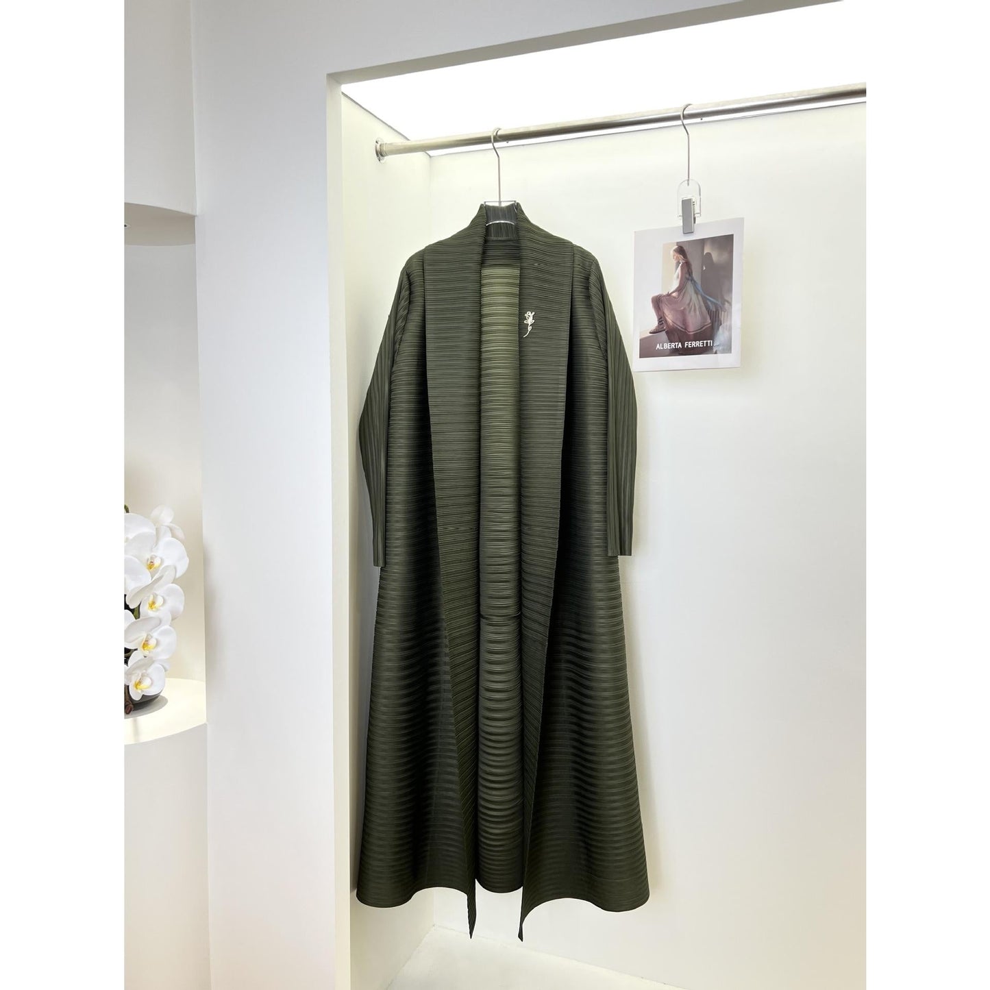 LUMAYA6729 Chocolate Crinkle | Brown Textured Open Abaya