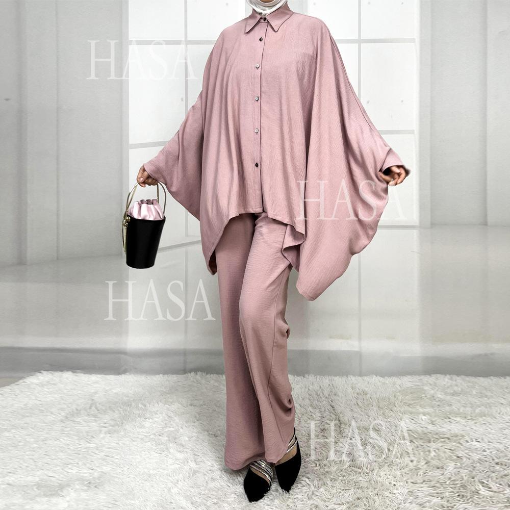 LUMAYA5855 High-end Crepe Linen Two-piece Suit (headscarf Not Included), Stylish and Simple, Showing Elegance