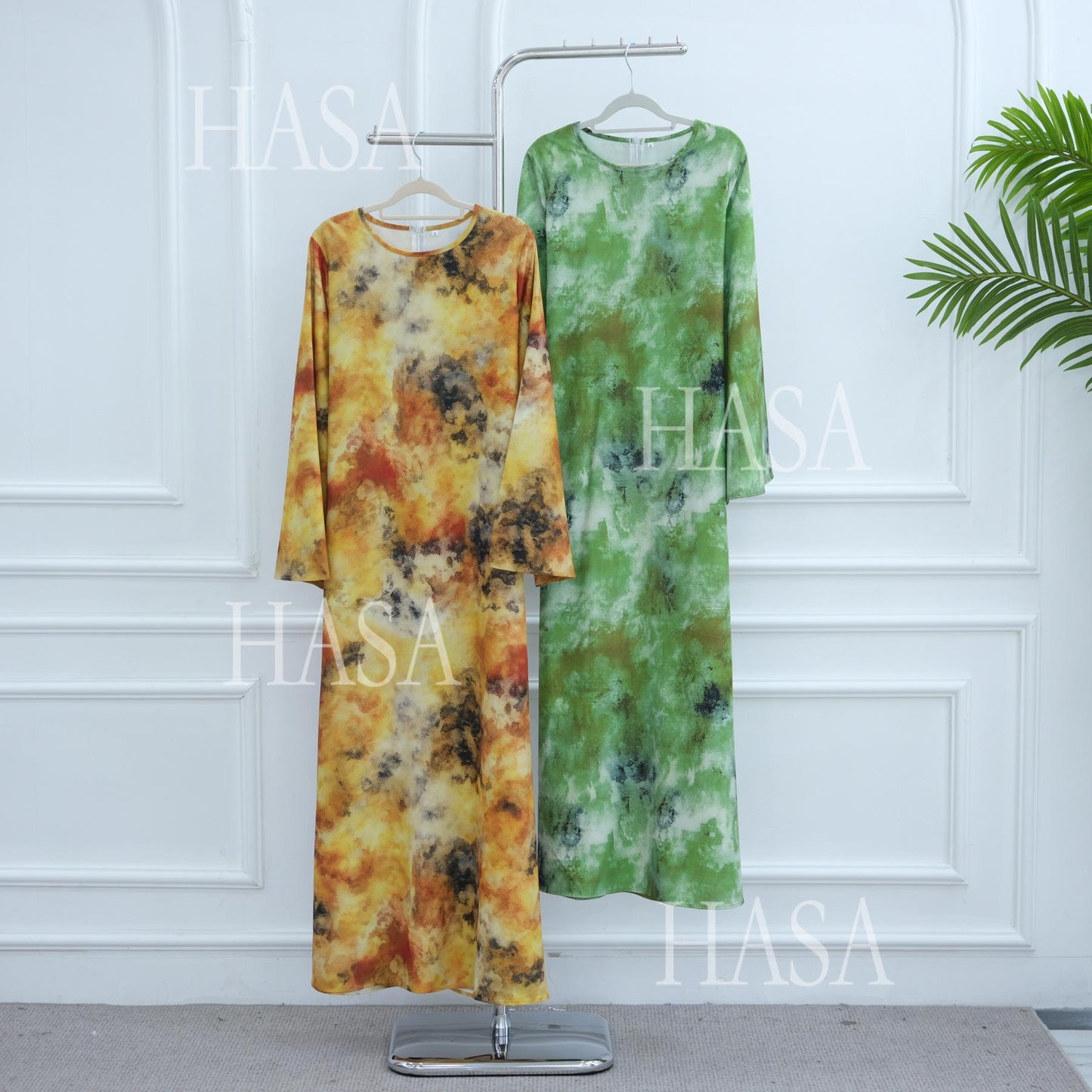 LUMAYA6550 Elegant Printed Abaya with Long Sleeves
