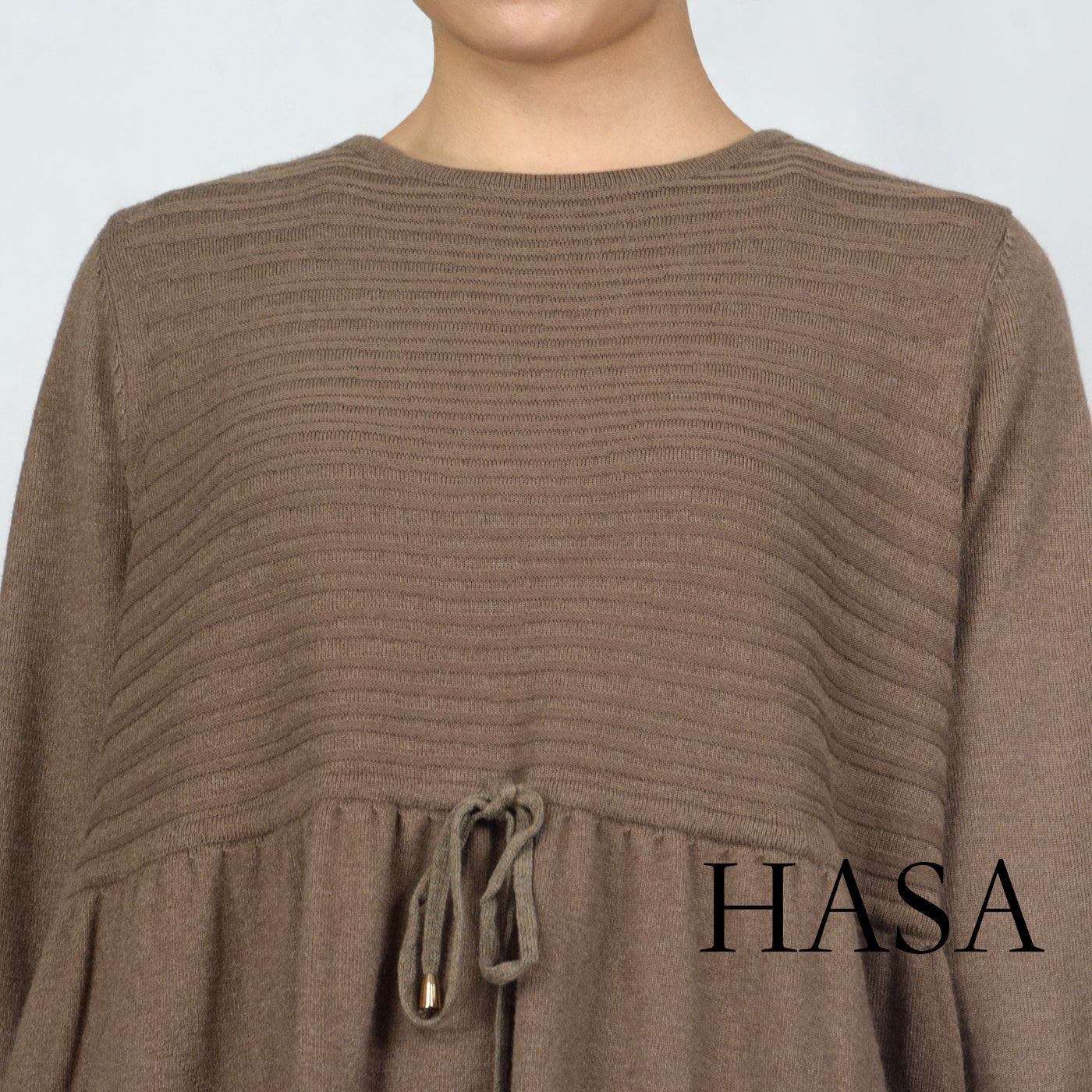 LUMAYA0119 knitted long dress with waist belt and pockets autumn and winter