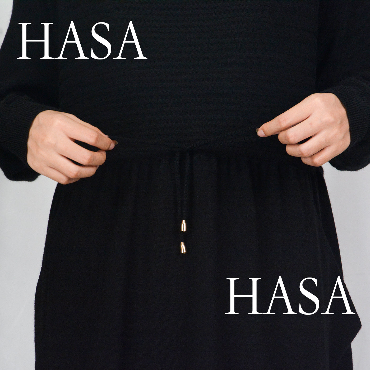 LUMAYA0119 knitted long dress with waist belt and pockets autumn and winter