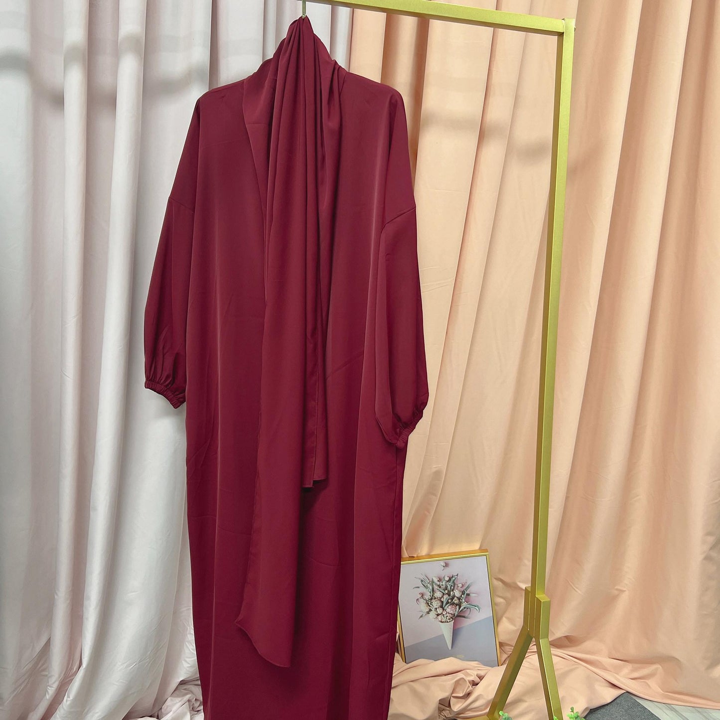 HAYA10049  New Middle East Dubai Turkish Robe Dress with Hijab hoody abaya