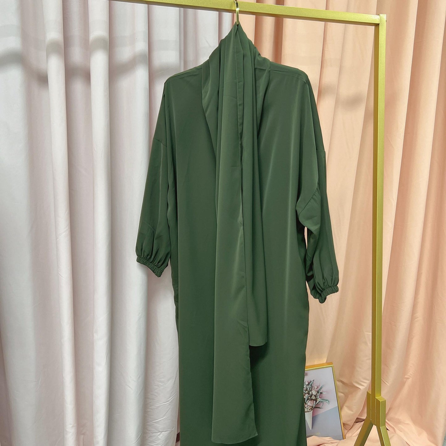 HAYA10049  New Middle East Dubai Turkish Robe Dress with Hijab hoody abaya