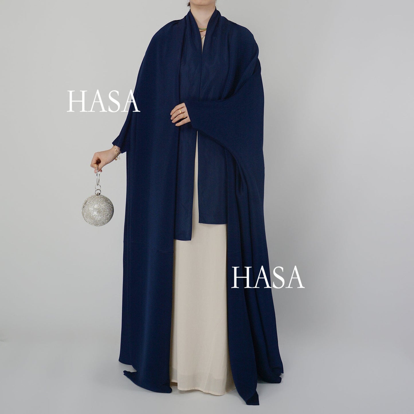 HAYA SHOP 1245 Ombré Abaya Loose Fashion Robe with Pleated Patchwork Detailing