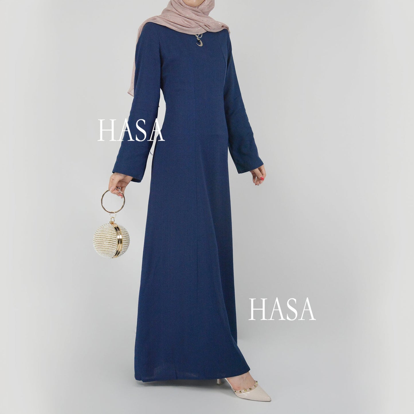 HASA HA5866 Elegant Long Skirt with Tie Waist and Wide Swing Design