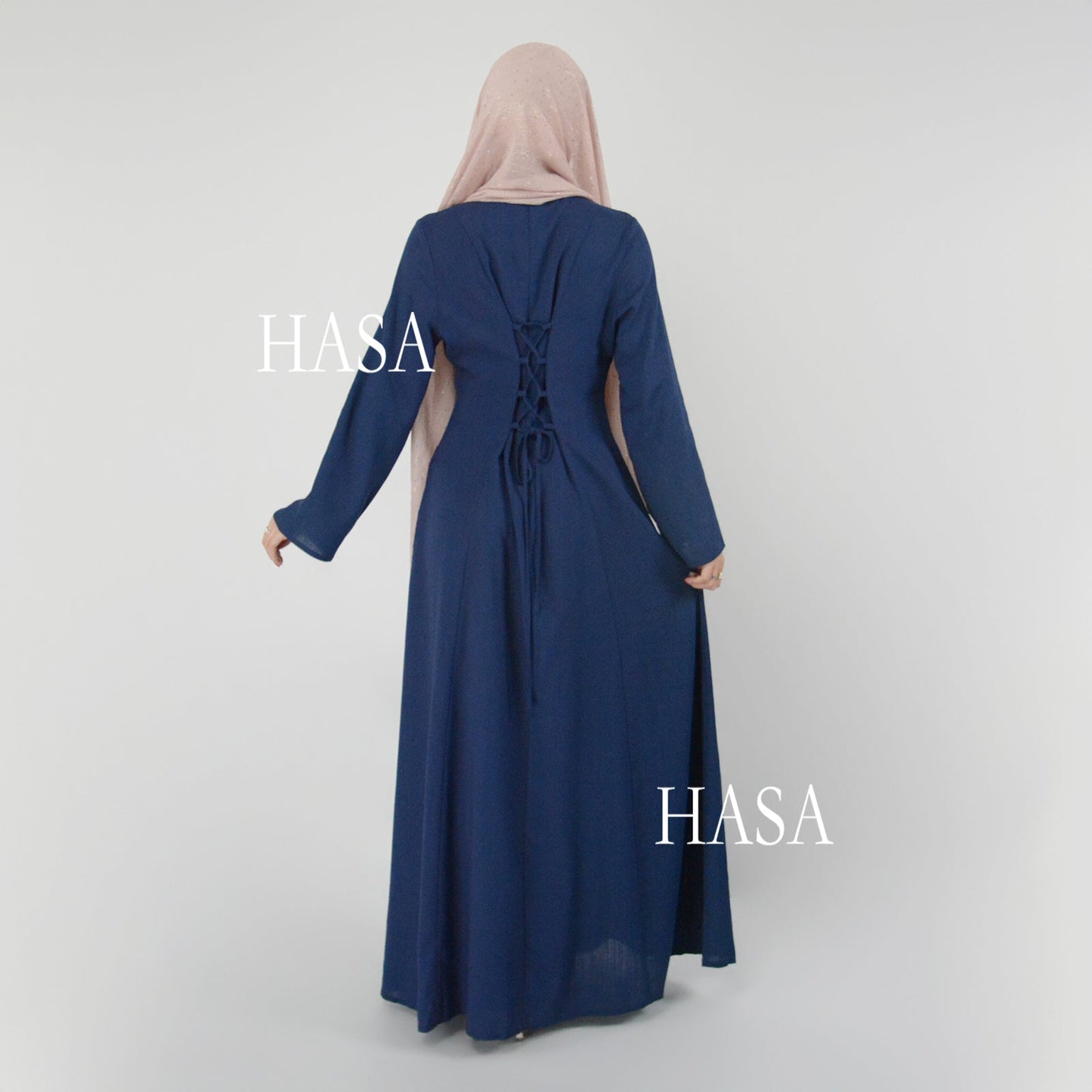 HASA HA5866 Elegant Long Skirt with Tie Waist and Wide Swing Design