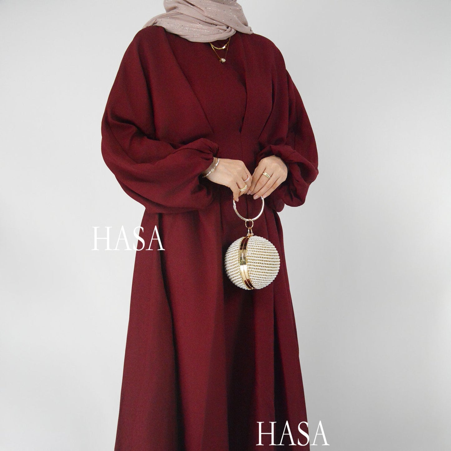 HASA's Series  HA1226 Delicate and Elegant Solid Colored Dress