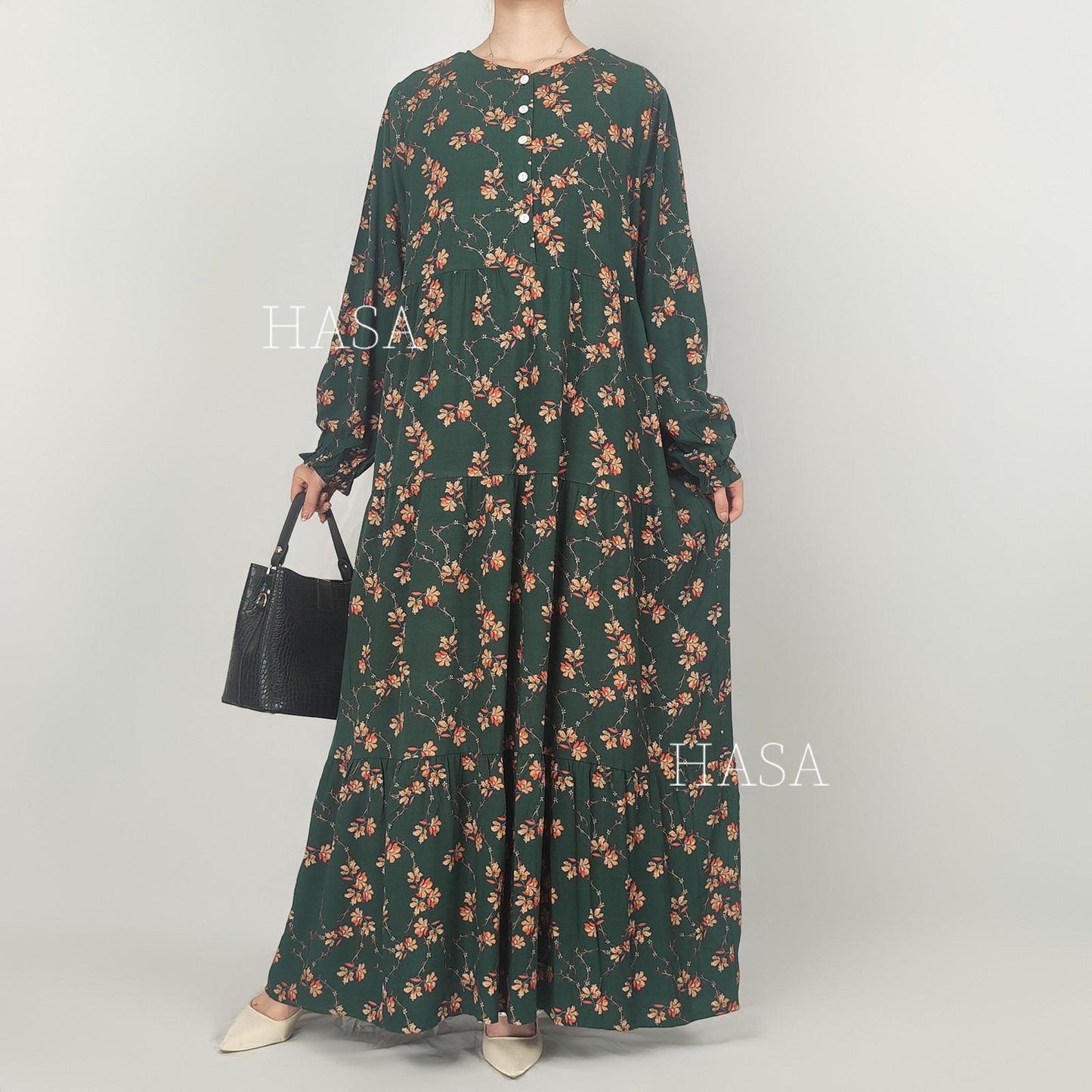 HAYA  Summer rayon dress front button design HAYA0620