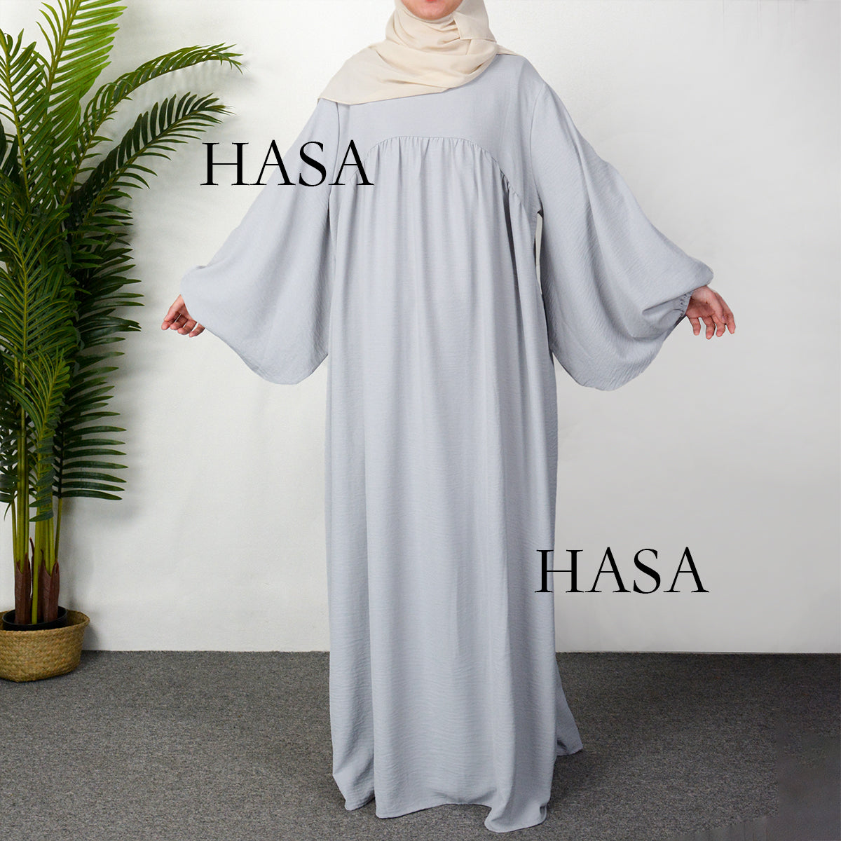 HAYA0429 Muslim OverSize Abaya with special Bubble sleeves for all body Shape