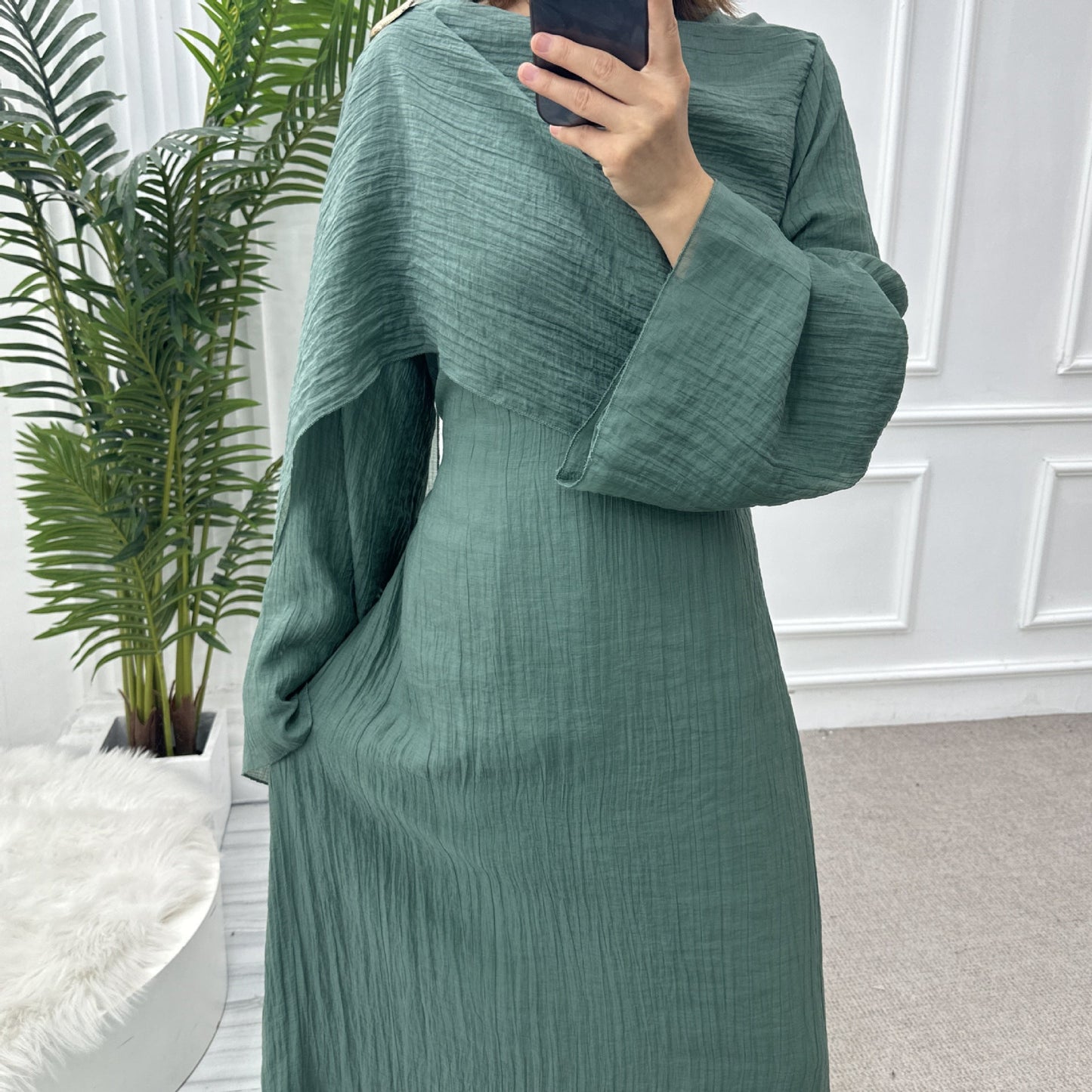 LM6629 Design Solid Color Double Layer Dress