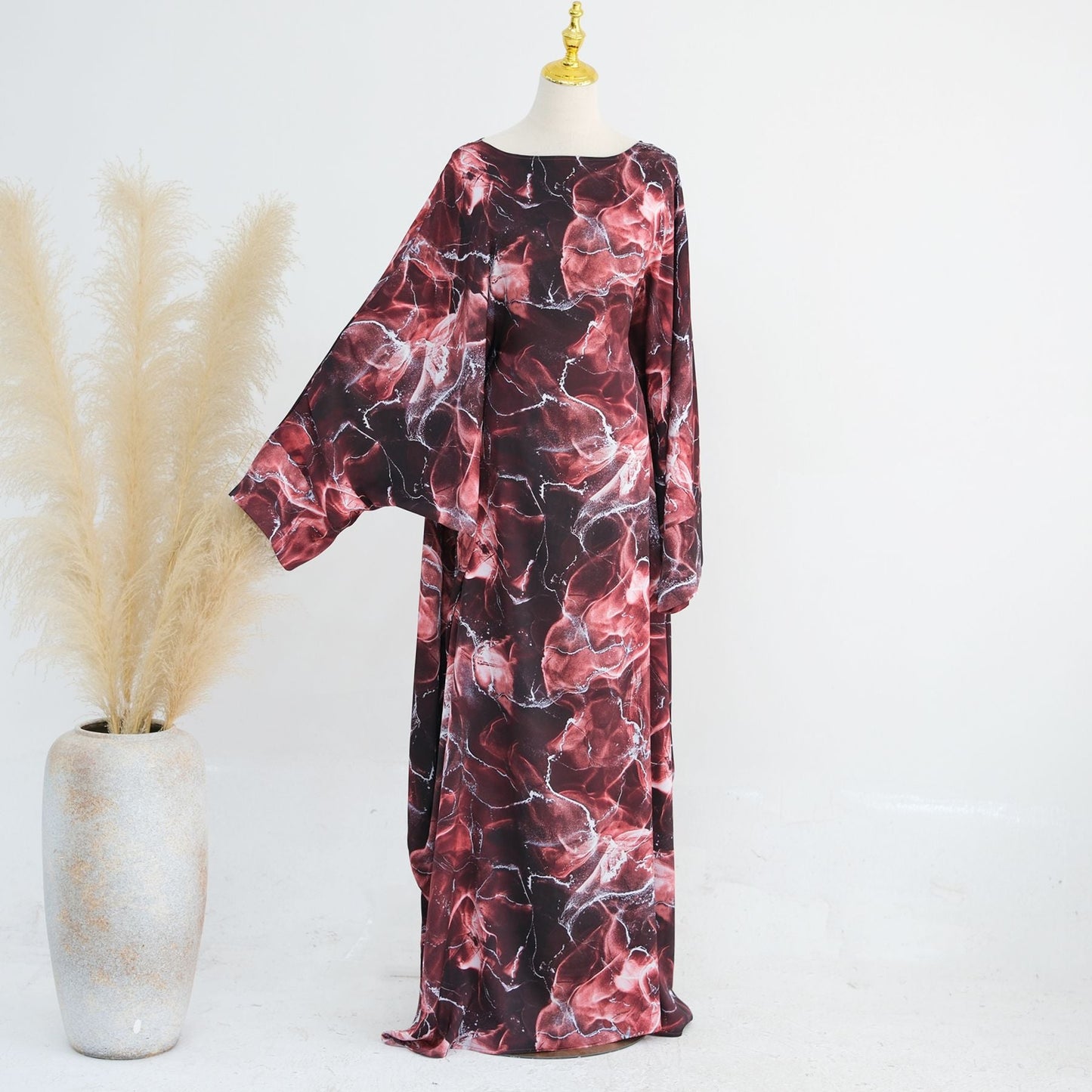 LM6621  Printed Long-sleeved Dress (with Optional Headscarf)