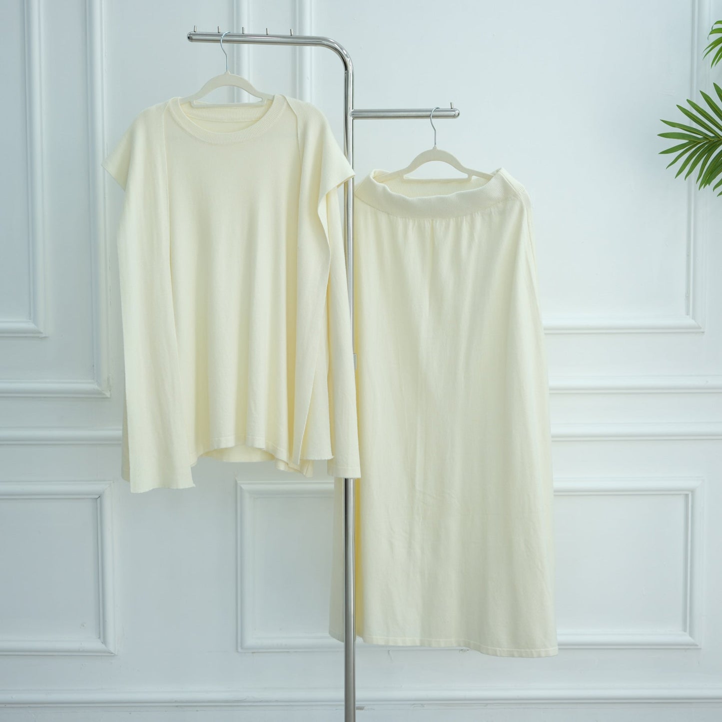 LM6609 Autumn and winter thickened knitted two-piece suit (excluding headscarf)