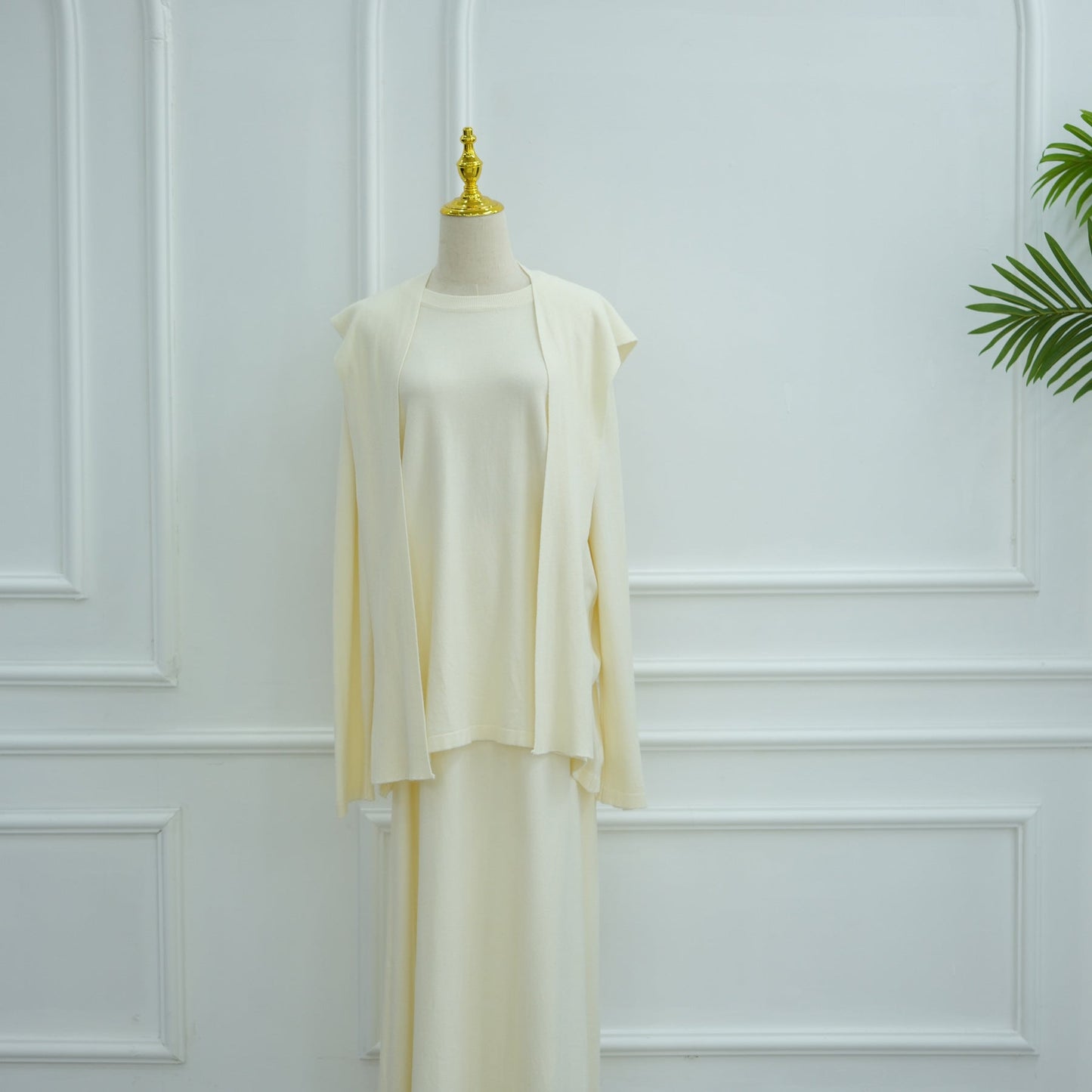 LM6609 Autumn and winter thickened knitted two-piece suit (excluding headscarf)